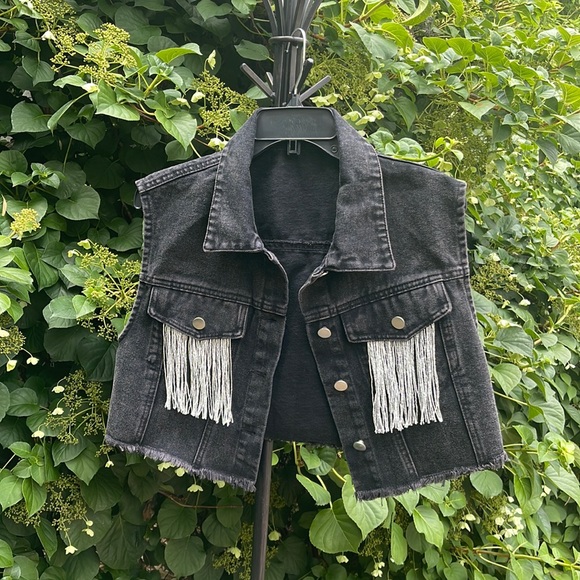 Embellished Cropped Denim Jacket - Picture 1 of 4